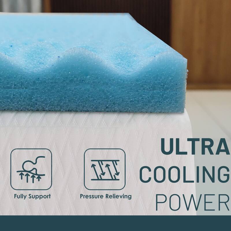 1" Convoluted Gel Infused Memory Foam Mattress Topper with Egg